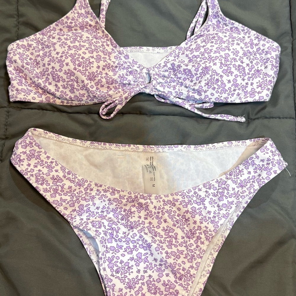 Purple Floral Bikini Set